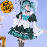 【In Stock】Vocaloid Hatsune Miku Cosplay Hatsune Miku Megurine Ryuka Heavy Gothic Cosplay Costume Premium Edition